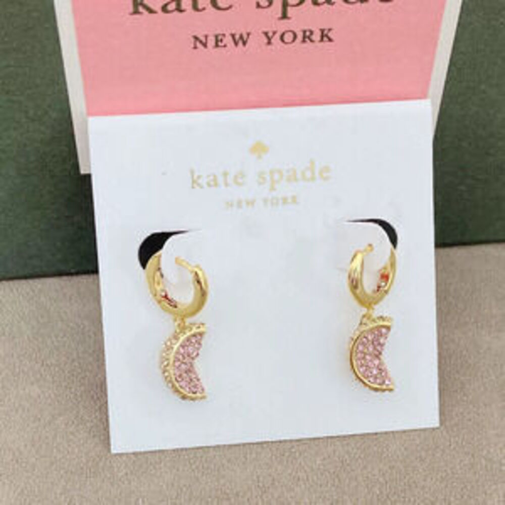 kate spade Pink Watermelon Earrings 3D Full Rhinestone Summer